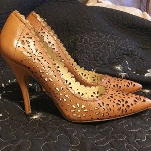 Kate spade brown Lana Laser Cut Floral Pumps 